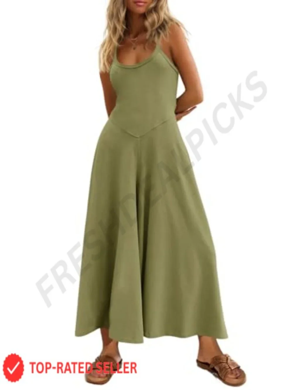 Wide Leg Jumpsuit Summer Spaghetti Strap Sleeveless Cut Out Romper with Pockets